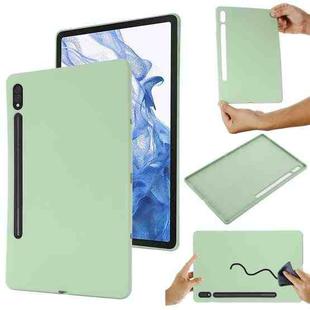 For Samsung Galaxy Tab S9 Ultra / S10 Ultra Pure Color Liquid Silicone Shockproof Tablet Case(Green)