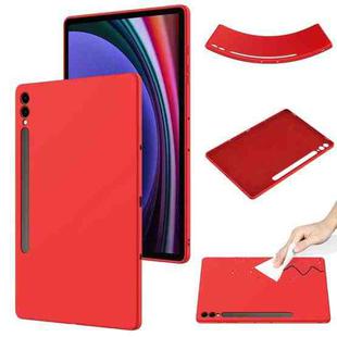 For Samsung Galaxy Tab S9+ Pure Color Liquid Silicone Shockproof Tablet Case(Red)