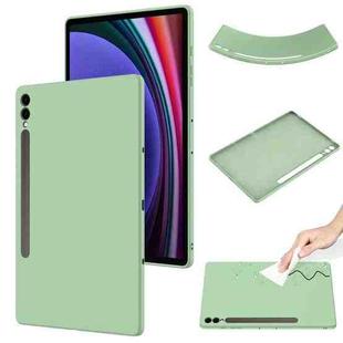 For Samsung Galaxy Tab S9+ Pure Color Liquid Silicone Shockproof Tablet Case(Green)