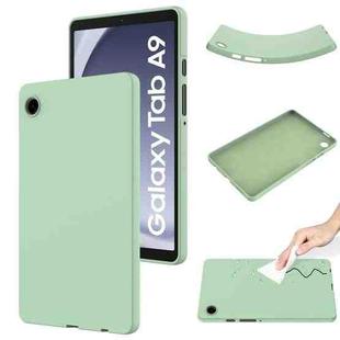 For Samsung Galaxy Tab A9 Pure Color Liquid Silicone Shockproof Tablet Case(Green)