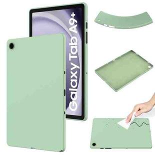 For Samsung Galaxy Tab A9+ Pure Color Liquid Silicone Shockproof Tablet Case(Green)