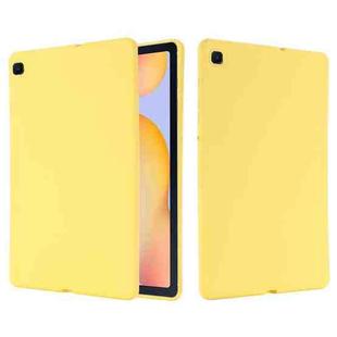 For Samsung Galaxy Tab S6 Lite 2024 Pure Color Liquid Silicone Shockproof Tablet Case(Yellow)