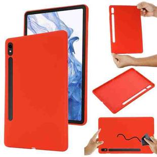 For Samsung Galaxy Tab S10 FE Pure Color Liquid Silicone Shockproof Tablet Case(Red)
