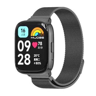 For Redmi Watch 3 Lite / Watch 3 Active Mijobs Milan Magnetic Metal Watch Band(Black)