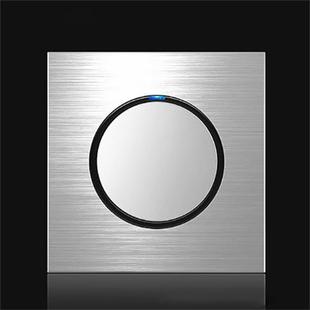 86mm Gray Aluminum Wire Drawing LED Switch Panel, Style:One Open Dual Control