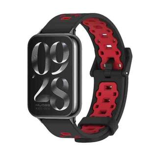 For Xiaomi Mi Band 8 Pro Mijobs Square Hole Breathable Silicone Watch Band(Black Red)