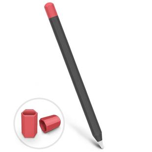 For Apple Pencil 1 Stylus Touch Pen Split Contrast Color Silicone Protective Case(Classic Red and Black)