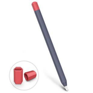 For Apple Pencil 1 Stylus Touch Pen Split Contrast Color Silicone Protective Case(Midnight Blueberry)