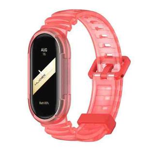 For Xiaomi Mi Band 8 MIJOBS GS Unibody Clear Color Sports Watch Band(Red)