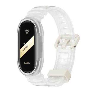 For Xiaomi Mi Band 8 MIJOBS GS Unibody Clear Color Sports Watch Band(White)