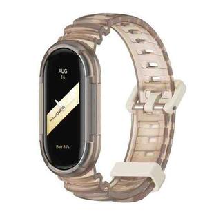 For Xiaomi Mi Band 8 MIJOBS GS Unibody Clear Color Sports Watch Band(Coffee)
