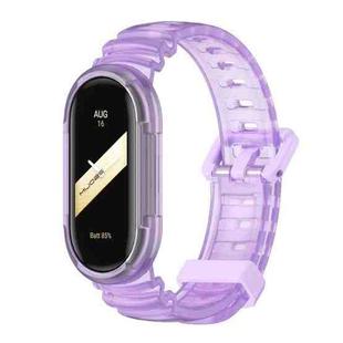 For Xiaomi Mi Band 8 MIJOBS GS Unibody Clear Color Sports Watch Band(Purple)