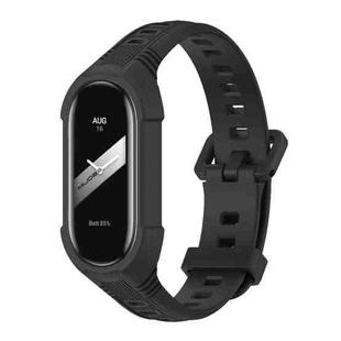 For Xiaomi Mi Band 8 MIJOBS Unibody Two Color Silicone Watch Band(Black)