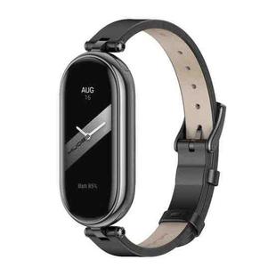For Xiaomi Mi Band 8 Mijobs First Layer Cowhide Watch Band(Black)