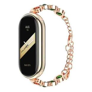 For Xiaomi Mi Band 8 / 9 / 9 NFC Mijobs Mermaid Beauty Bracelet Watch Band(Rose Gold Green)