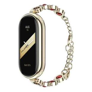 For Xiaomi Mi Band 8 Mijobs Mermaid Beauty Bracelet Watch Band(Light Gold Red)