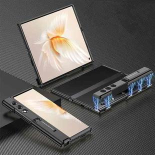 For Honor V Purse GKK Integrated Magnetic Folding Metal Full Coverage Phone Case(Black)