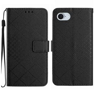 For iPhone SE 2024 Rhombic Grid Texture Leather Phone Case(Black)