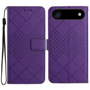 For iPhone 17 Air Rhombic Grid Texture Leather Phone Case(Purple)