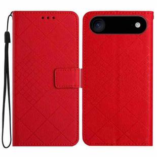 For iPhone 17 Air Rhombic Grid Texture Leather Phone Case(Red)