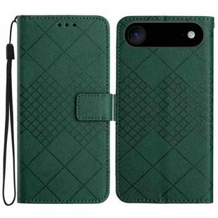 For iPhone 17 Air Rhombic Grid Texture Leather Phone Case(Green)