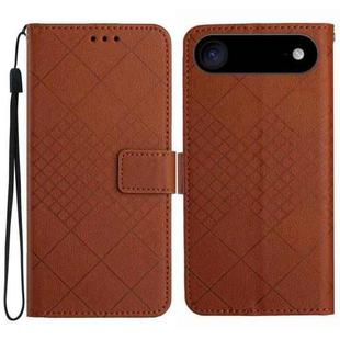 For iPhone 17 Air Rhombic Grid Texture Leather Phone Case(Brown)