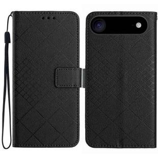 For iPhone 17 Air Rhombic Grid Texture Leather Phone Case(Black)