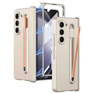 For Samsung Galaxy Z Fold5 5G GKK Magnetic Integrated Phone Case with Pen Slots, No Include Pen(Silver)