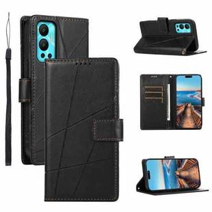 For Infinix Hot 12 PU Genuine Leather Texture Embossed Line Phone Case(Black)