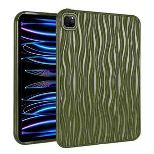 For iPad Pro 11.0 2022 / 2021 / 2020 Jelly Color Water Ripple TPU Tablet Case(Dark Green)