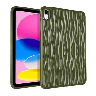 For iPad 10th Gen 10.9 2022 Jelly Color Water Ripple TPU Tablet Case(Dark Green)