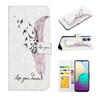 For OPPO A17 Oil Embossed 3D Drawing Leather Phone Case(Feather)