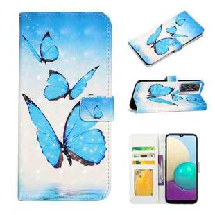 For OPPO A57 Oil Embossed 3D Drawing Leather Phone Case(3 Butterflies)