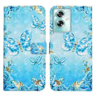 For OPPO A79 5G Oil Embossed 3D Drawing Leather Phone Case(Blue Butterflies)