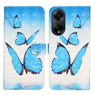 For OPPO A98 5G Oil Embossed 3D Drawing Leather Phone Case(3 Butterflies)