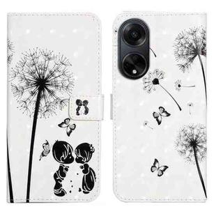 For OPPO A98 5G Oil Embossed 3D Drawing Leather Phone Case(Couple Dandelion)