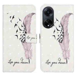 For OPPO A98 5G Oil Embossed 3D Drawing Leather Phone Case(Feather)