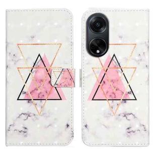 For OPPO A98 5G Oil Embossed 3D Drawing Leather Phone Case(Triangular Marble)