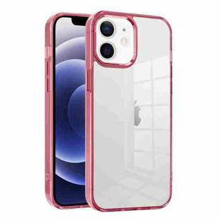 For iPhone 12 Ice Color Clear Acrylic Hybrid TPU Phone Case(Transparent Pink)