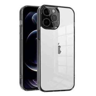For iPhone 12 Pro Max Ice Color Clear Acrylic Hybrid TPU Phone Case(Transparent Black)