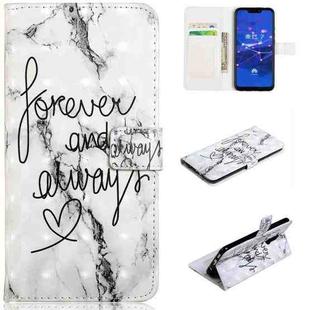 For Huawei Mate 20 lite Oil Embossed 3D Drawing Leather Phone Case(Words Marble)