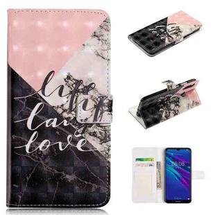 For Huawei P30 lite Oil Embossed 3D Drawing Leather Phone Case(Stitching Marble)