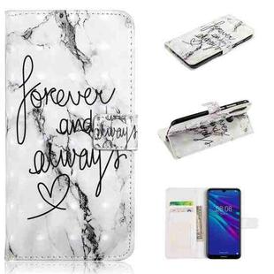 For Huawei P30 lite Oil Embossed 3D Drawing Leather Phone Case(Words Marble)