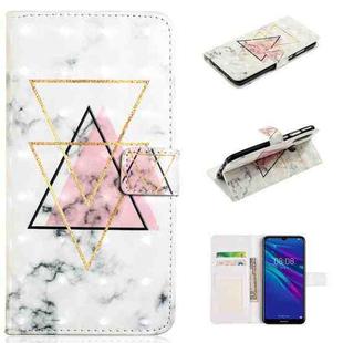 For Huawei P30 lite Oil Embossed 3D Drawing Leather Phone Case(Triangular Marble)