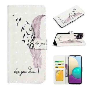 For Huawei P40 lite Oil Embossed 3D Drawing Leather Phone Case(Feather)