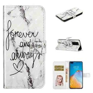 For Huawei P40 Pro Oil Embossed 3D Drawing Leather Phone Case(Words Marble)