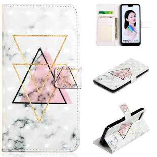 For Honor 10 Oil Embossed 3D Drawing Leather Phone Case(Triangular Marble)