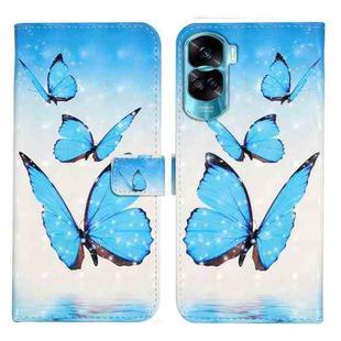 For Honor 90 Lite Oil Embossed 3D Drawing Leather Phone Case(3 Butterflies)