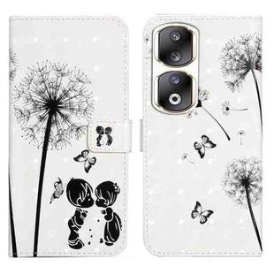 For Honor 90 Pro Oil Embossed 3D Drawing Leather Phone Case(Couple Dandelion)