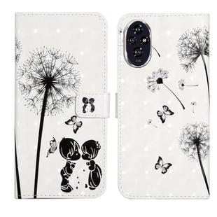 For Honor 200 Oil Embossed 3D Drawing Leather Phone Case(Couple Dandelion)